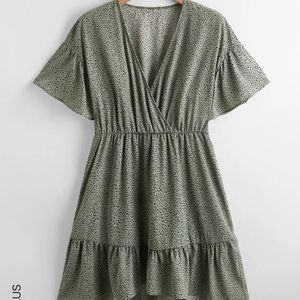Green Animal Print Dress